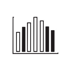 Stylized Black and White Bar Chart Graphic Illustrating Growth and Decline