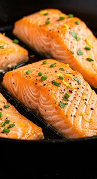 tasty raw and grilled salmon