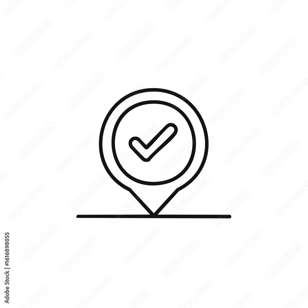 Poster check mark location icon vector illustration for business concept or website design element