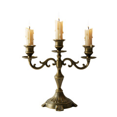 Vintage Candelabra with Melting Candles &ndash; Classic Elegance in White