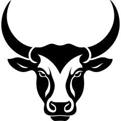 Energetic bull face vector illustration solid block colors for energy drink branding fitness gym logos and motivational content