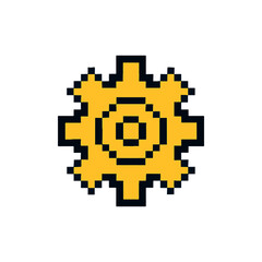 Fototapeta premium pixel icon gear on white background vector Vector icon pixel art