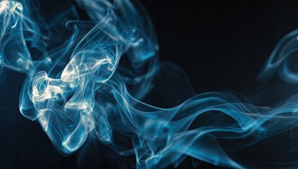 Obraz premium Abstract swirls of luminous blue smoke