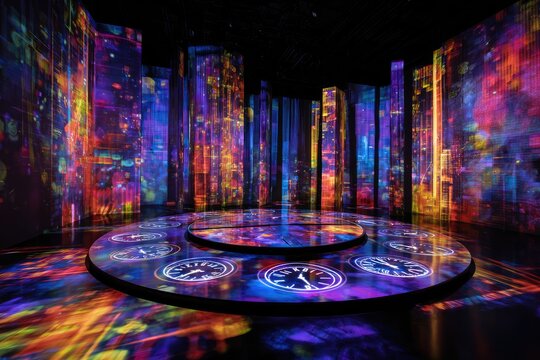 Dynamic city projections on stage