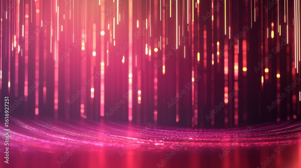 Poster radiant particles: a dynamic and vibrant artwork of light, featuring streaks of illumination, perfec