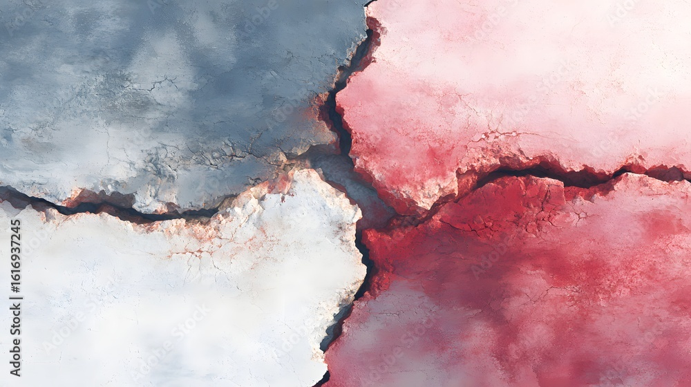 Aufkleber abstract design featuring a split surface with contrasting colors.