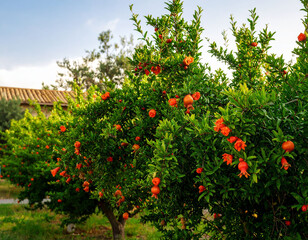 The pomegranate flowers