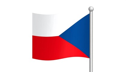 Czech Republic flag waving on a pole
