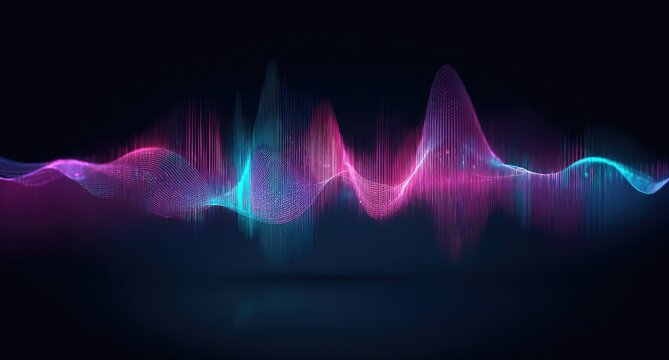 Abstract vibrant audio waves