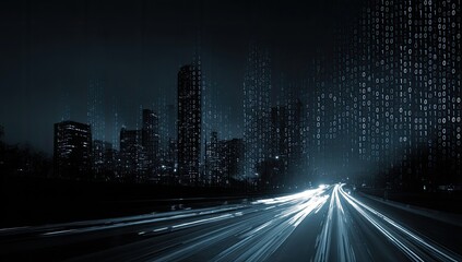 City at night, digital overlay (2)