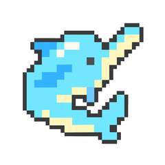 Obraz premium Pixel Art Blue Dolphin