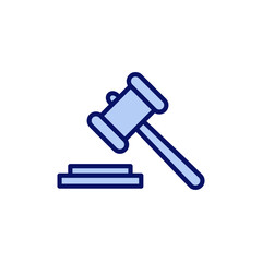 Gavel icon vector. judge gavel sign and symbol. law icon. auction hammer