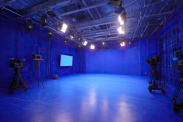 Fototapeta premium Empty Broadcast Studio
