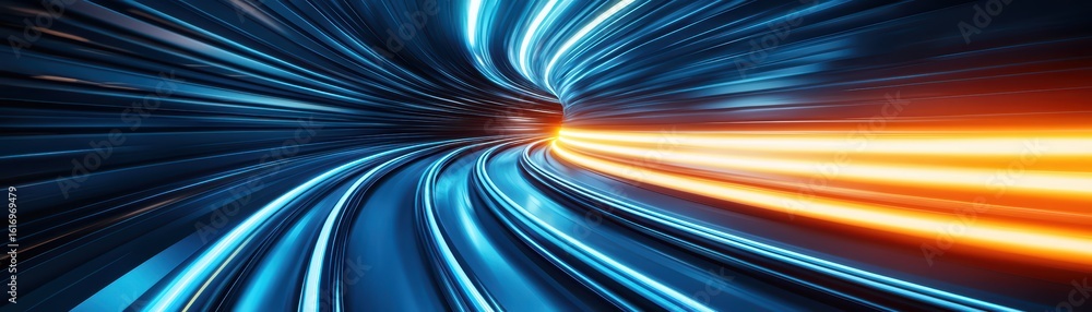 Poster dynamic light trails in a vortex of color and motion