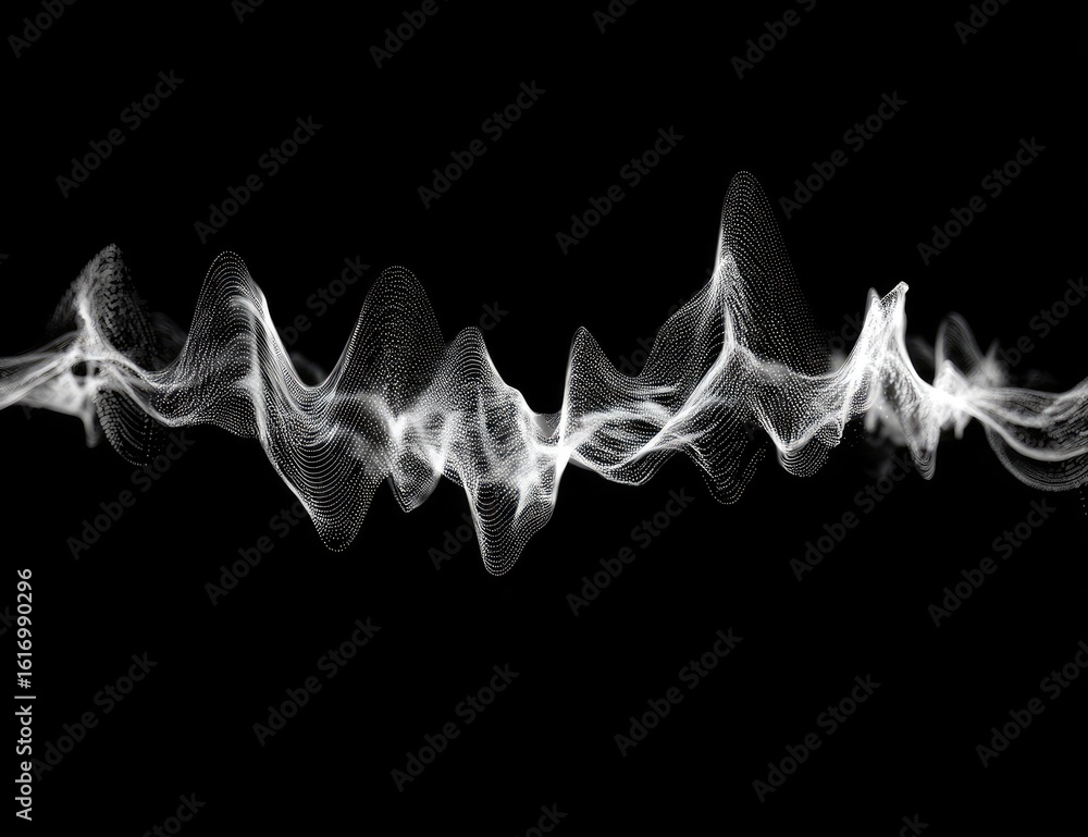 Poster abstract wave pattern on black background