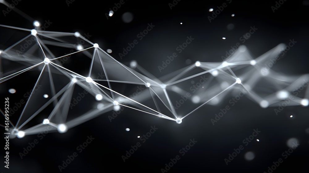 Aufkleber intricate network of glowing points and lines.