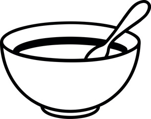 Cup of Soup with Spoon Illustration