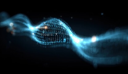 Abstract digital waveform with binary code
