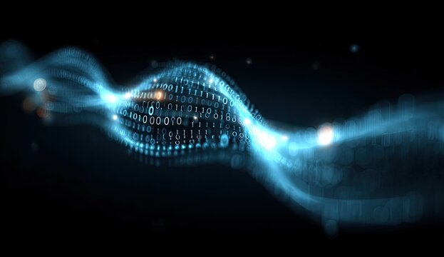 Abstract digital waveform with binary code