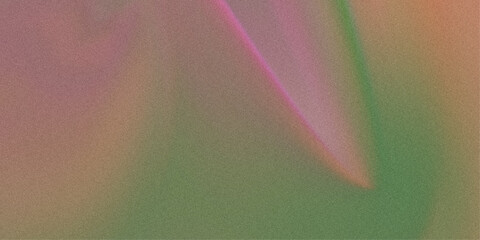 Abstract grainy background with pink green and orange color gradients and diagonal light streaks