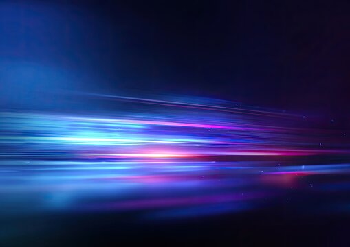 Abstract vibrant light streaks on a dark background