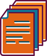 Obraz premium Two orange and blue documents, files or paperwork icon 