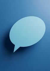 Light blue speech bubble on dark blue background communication