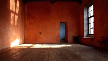 Fototapeta premium Sunlit interior of a historic room