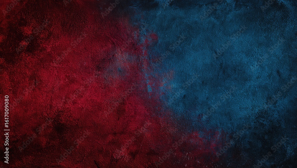 Poster abstract background with a gradient of red and blue, distressed texture