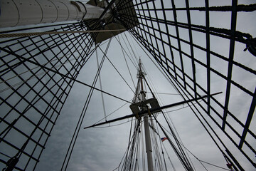 Masts on a sailing ship 
