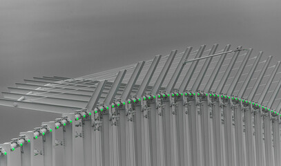 Abstract steel design with lights