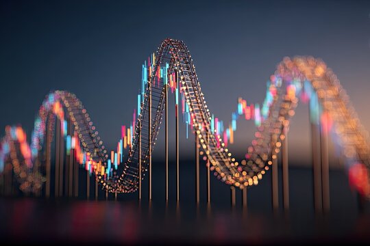 Abstract financial graph, like a rollercoaster