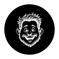 A charming cartoon character illustration with a cheerful expression against a sleek black backdrop creating captivating visual