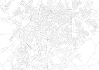 Fototapeta premium Comprehensive Vector Map of Bareilly's Key Highways and Road Network
