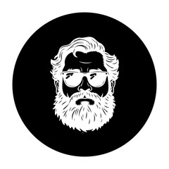 Minimalist portrait of a bearded man with glasses artistic representation of a sophisticated gentleman illustration