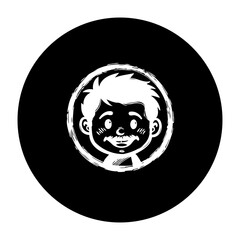 A delightful minimalist illustration featuring a cute character within a circle, showcasing simplicity and charm in its design