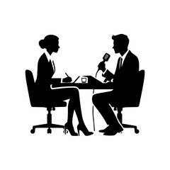 HR manager interviewing a candidate at a desk