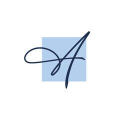 Initial Letter A and Square Background Logo