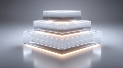 Conceptual stack of decentralized finance represented by a visually dynamic arrangement of three distinct layers