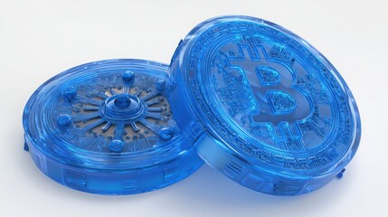 A blue tin depicting quantum layer security icon concept with a layered interface design for advanced data protection