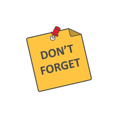 Digital Memo Board icon with pinned notepad and “Don’t forget” text—perfect for reminder apps and senior-friendly memory tools.