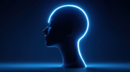 Abstract illustration of a human profile representing quantum secure identity concept for digital personal security