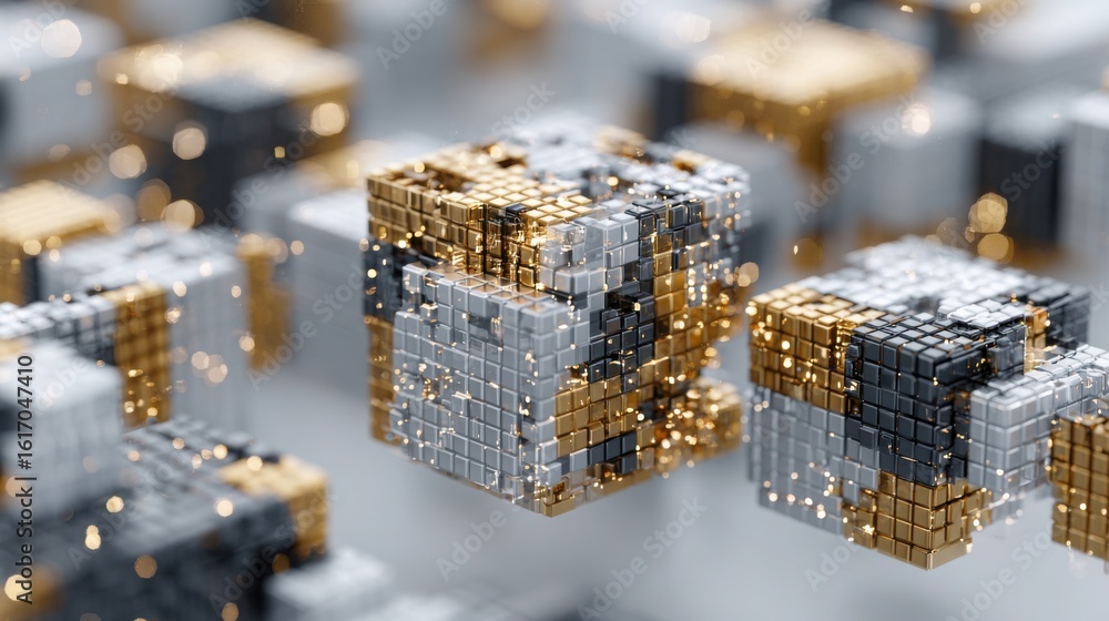 Poster conceptual icon of a bunch representing grid interface design in quantum transaction matrix system i