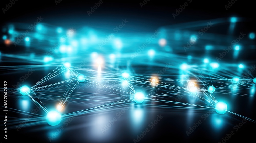 Poster elegant mesh symbol illustrating quantum trustless network concept in a contemporary and sophisticat