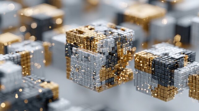 Conceptual icon of a bunch representing grid interface design in quantum transaction matrix system innovation