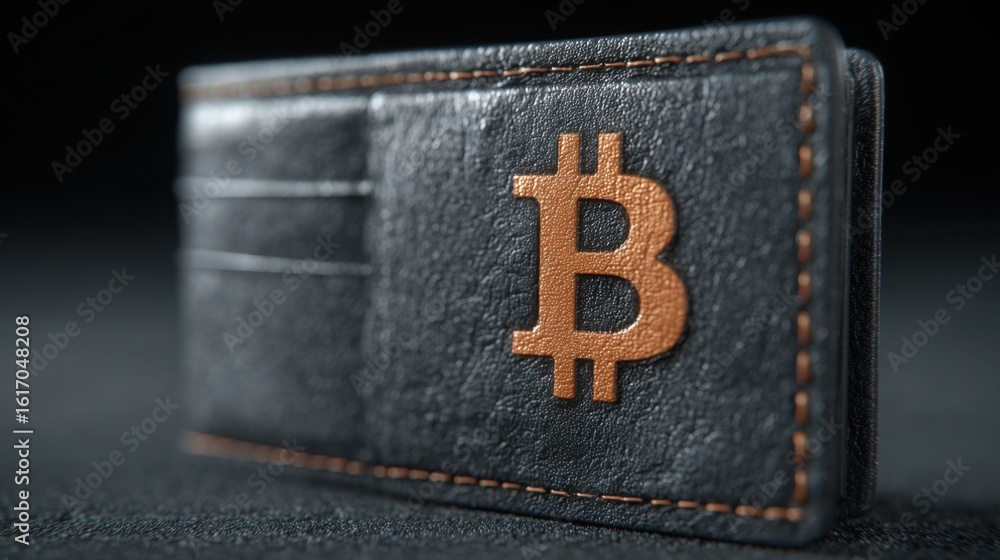 Poster abstract concept of a minimal wallet icon representing a qubit-powered wallet in modern digital fina