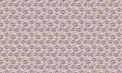 Delicate lotus flowers in a repeating pattern floral pattern.