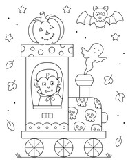 letter paper size (8.5x 11 inches) halloween coloring page. cute fun design with many shapes to color.	