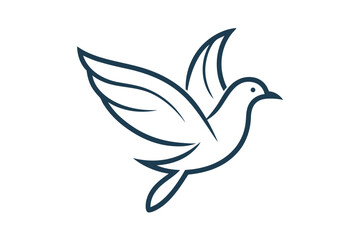Obraz premium Flying dove of peace vector illustration with wings spread, a symbol of freedom and nature