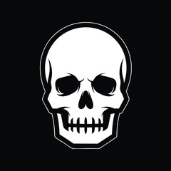 Fototapeta premium Simple White Skull Graphic Design.